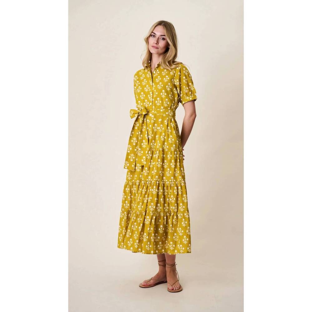 NEW MAREA short sleeve shirt dress in daffodil